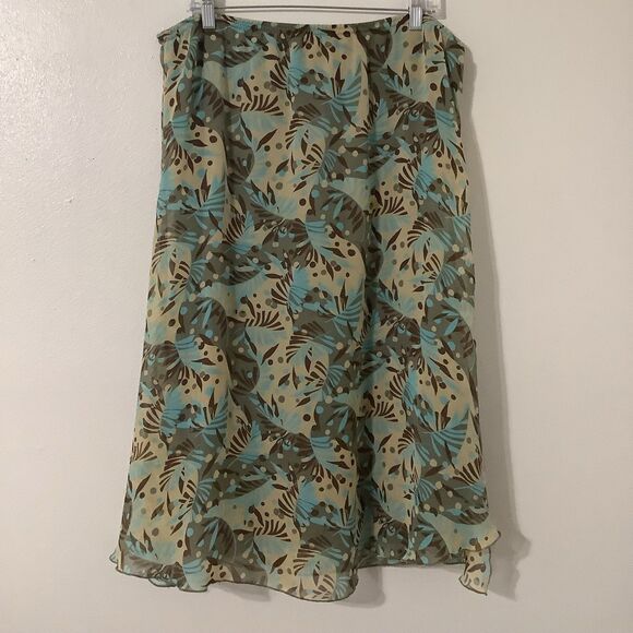 Vintage Y2K Earthy Boho Hippie Festival Tropical Summer Fairy Midi Skirt Sz 16 - Picture 5 of 10